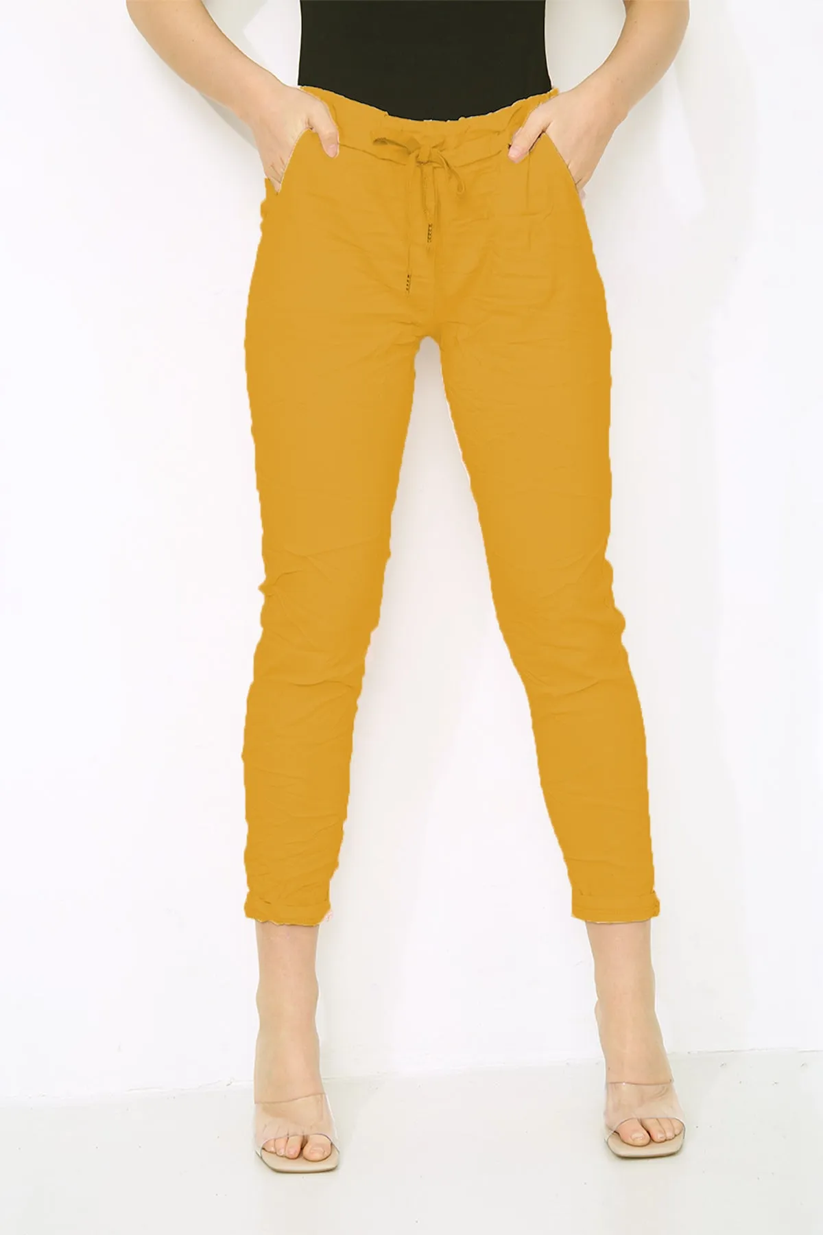 Cotton Stretch Knot Front Magic Trousers (Plus Size)