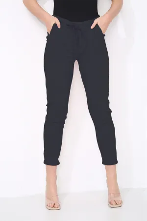 Cotton Stretch Knot Front Magic Trousers (Plus Size)