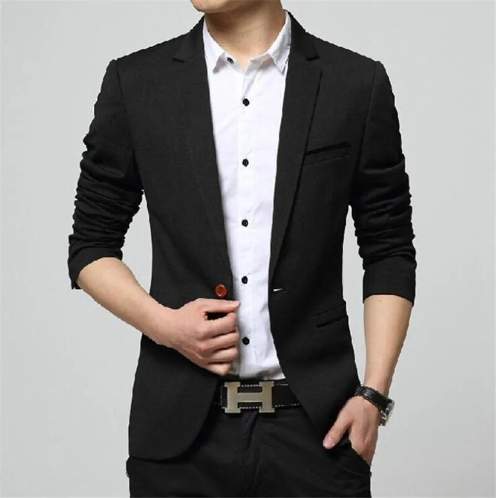 Covrlge 2018 Spring Autumn New Men Blazer Fashion Slim Fit Male Suit Jacket Coat Elegant Mens Dress Clothes Wedding Coat MWX013