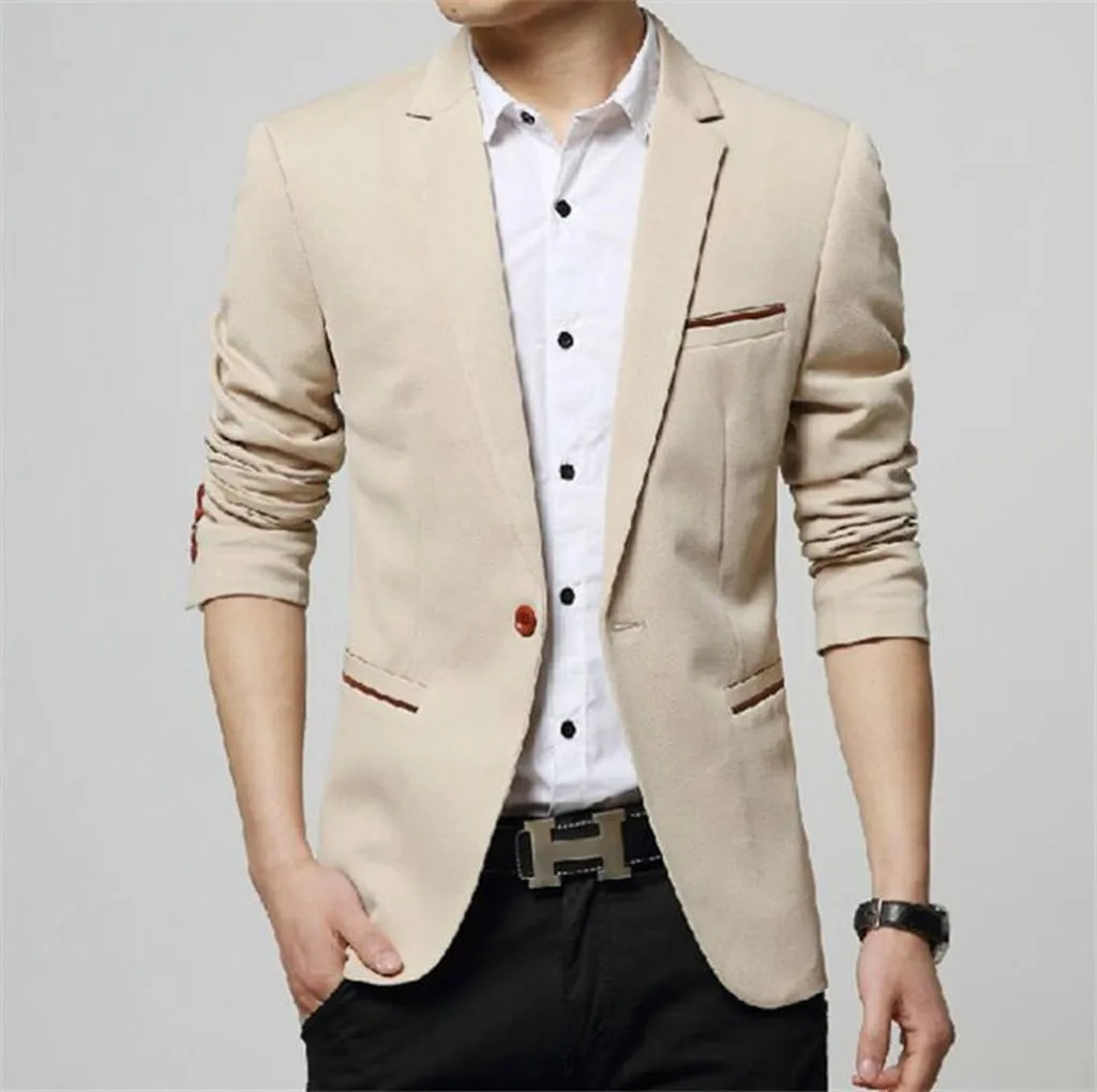 Covrlge 2018 Spring Autumn New Men Blazer Fashion Slim Fit Male Suit Jacket Coat Elegant Mens Dress Clothes Wedding Coat MWX013