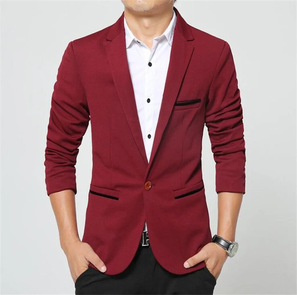 Covrlge 2018 Spring Autumn New Men Blazer Fashion Slim Fit Male Suit Jacket Coat Elegant Mens Dress Clothes Wedding Coat MWX013