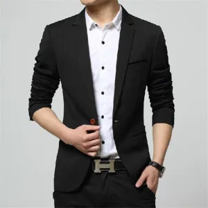 Covrlge 2018 Spring Autumn New Men Blazer Fashion Slim Fit Male Suit Jacket Coat Elegant Mens Dress Clothes Wedding Coat MWX013