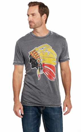 Classic timelessness Cowboy Up Mens Out West Tee Vintage Grey Cotton Blend S/S T-Shirt