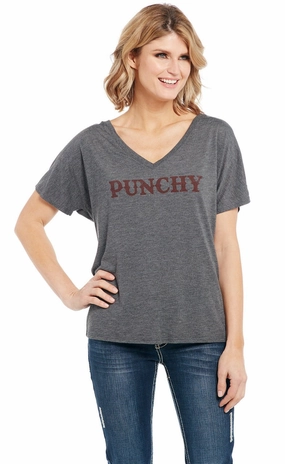 Cowgirl Up Womens Punchy Boyfriend Heather Grey Polyester S/S T-Shirt Edgy Fashion