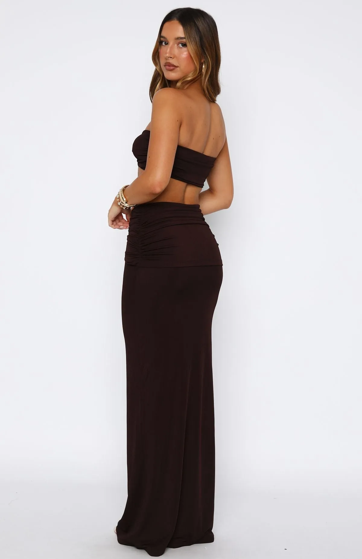 Comfort Wear Lil Mermaid Maxi Skirt Chocolate