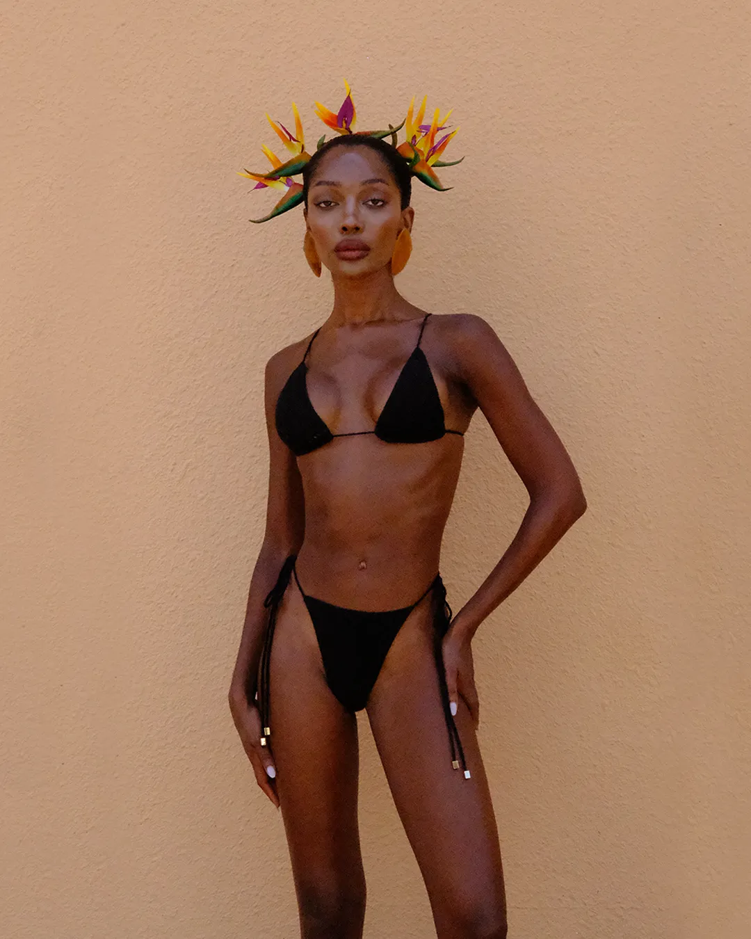 Breathable Flex Relaxed Style Sol Triangle Bikini Top | Noir Crochet