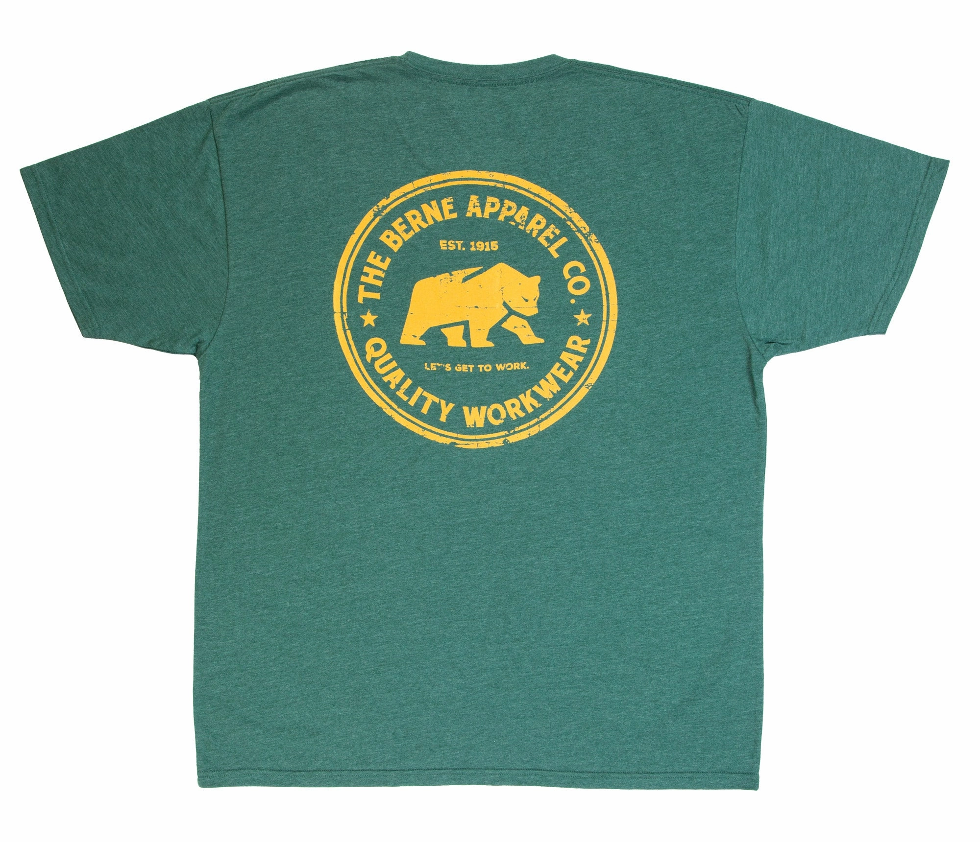 Thermal Regulation Layer Travel Comfort Style Berne Mens Pine Cotton Blend Badge Tee S/S