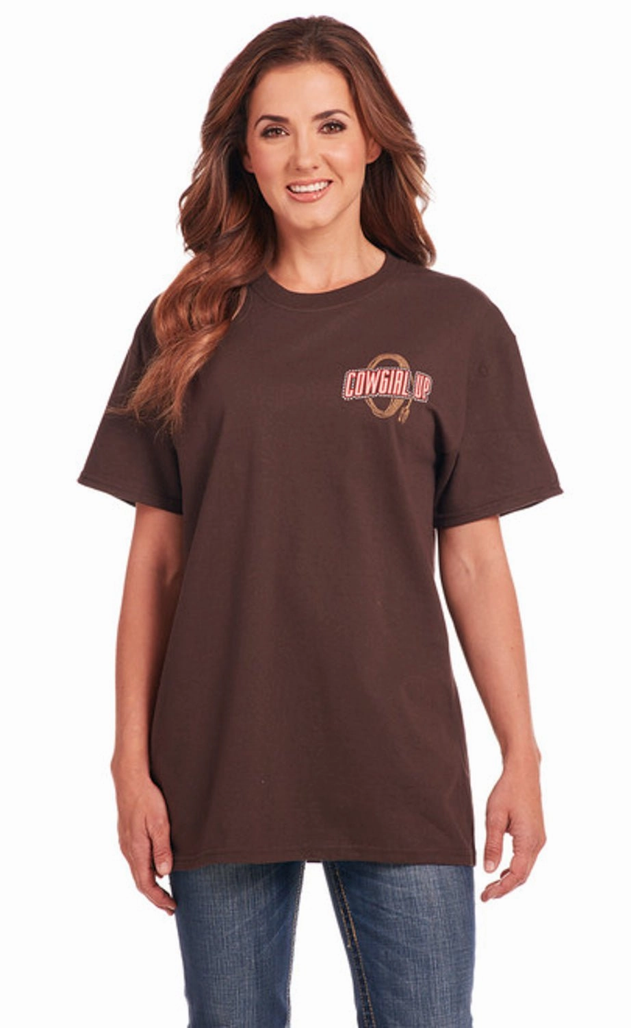 Cowgirl Up Womens Give Me Rodeo Boyfriend Chocolate 100% Cotton S/S T-Shirt Trendsetting Travel Essential