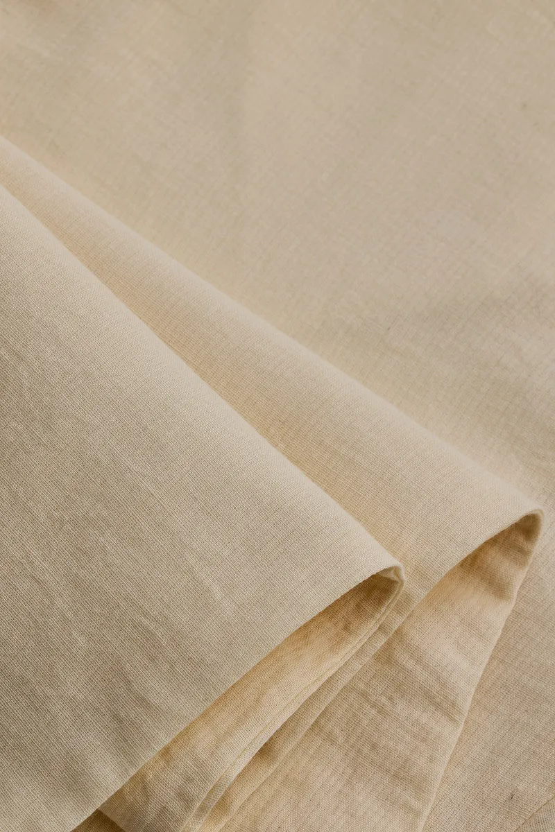Cream Plain Slim Fit Trousers