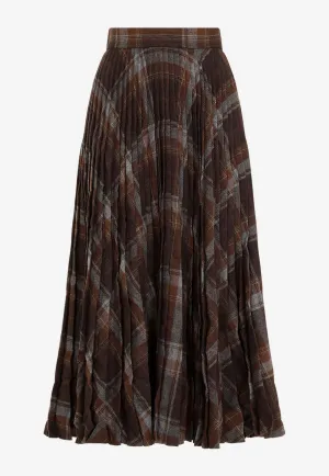 Creased Pleated Midi Skirt