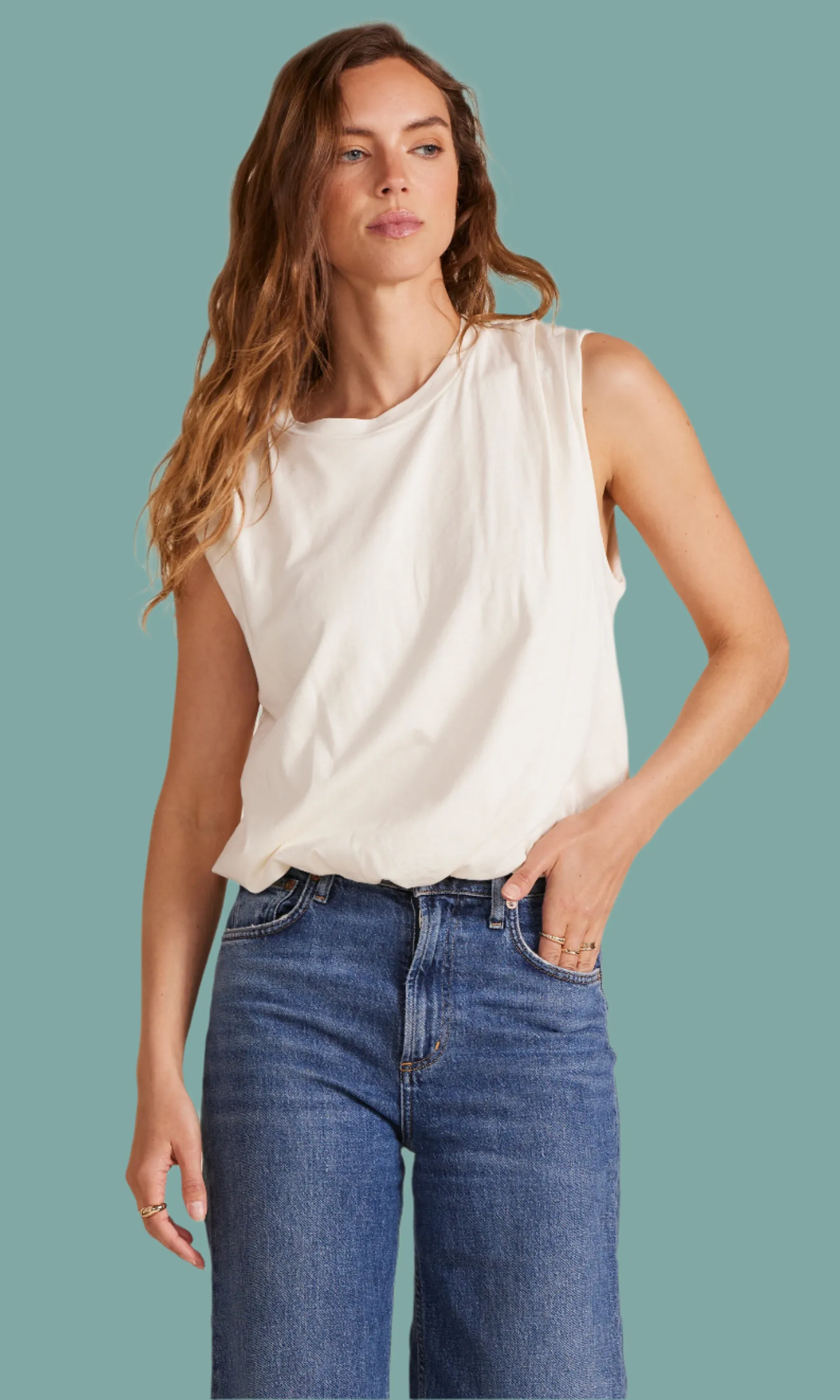 Crewneck Bubble Hem Tee Zero Waste Production Label