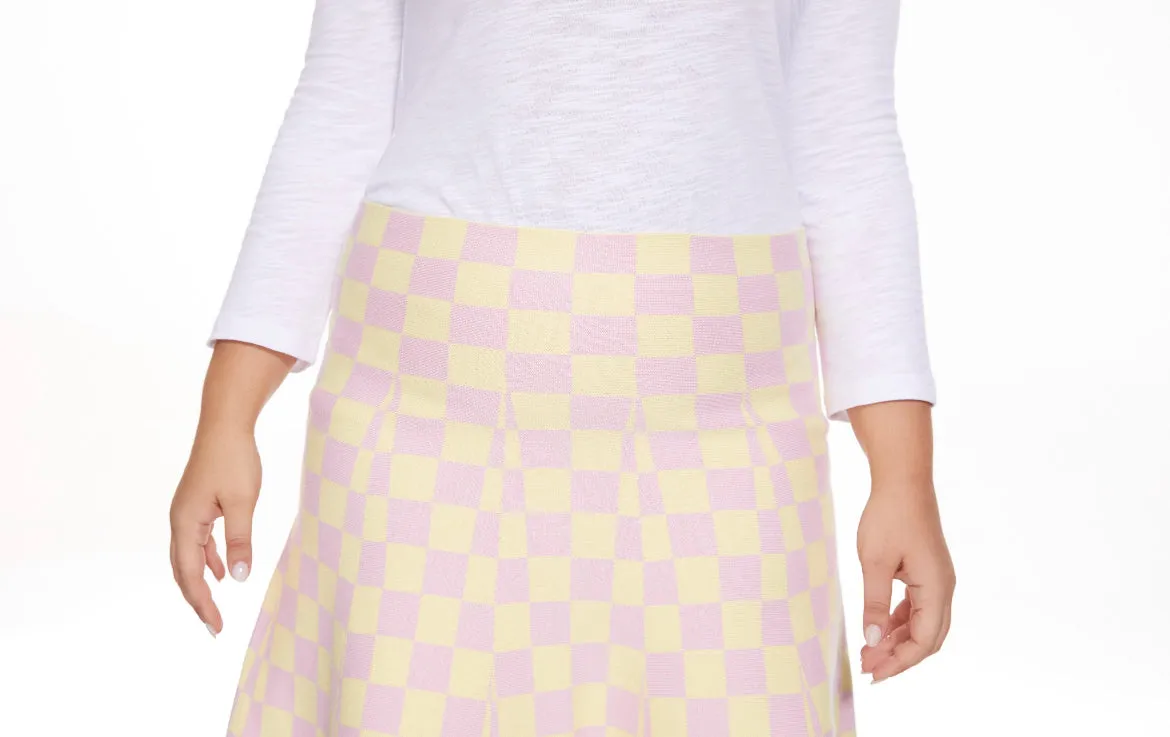 MM PURPLE LABEL - PINK YELLOW CHECKERED (PLUS SIZE) Full Circle Tapered Cut
