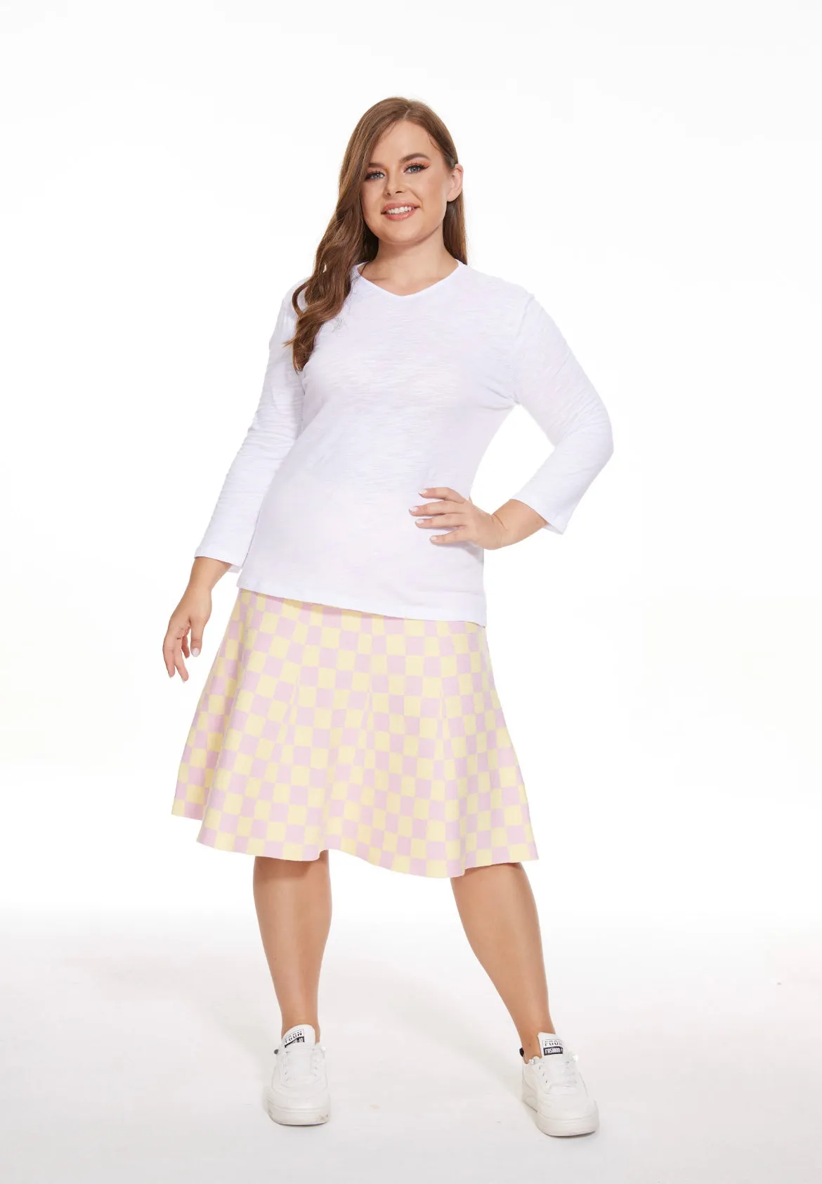 Beach Day MM PURPLE LABEL - PINK YELLOW CHECKERED (PLUS SIZE)