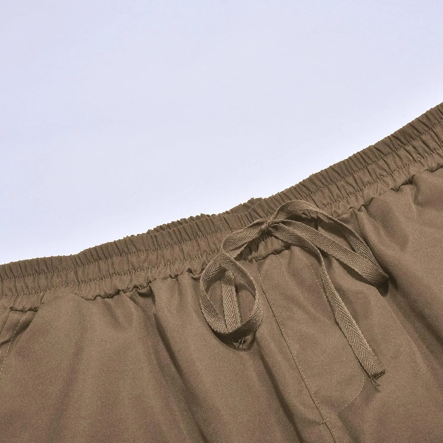 CRNTCEM Straight Cargo Pants for Men Outdoor Hiking Work Pants Elastic Waist Athletic Workout Chinos Casual Pants