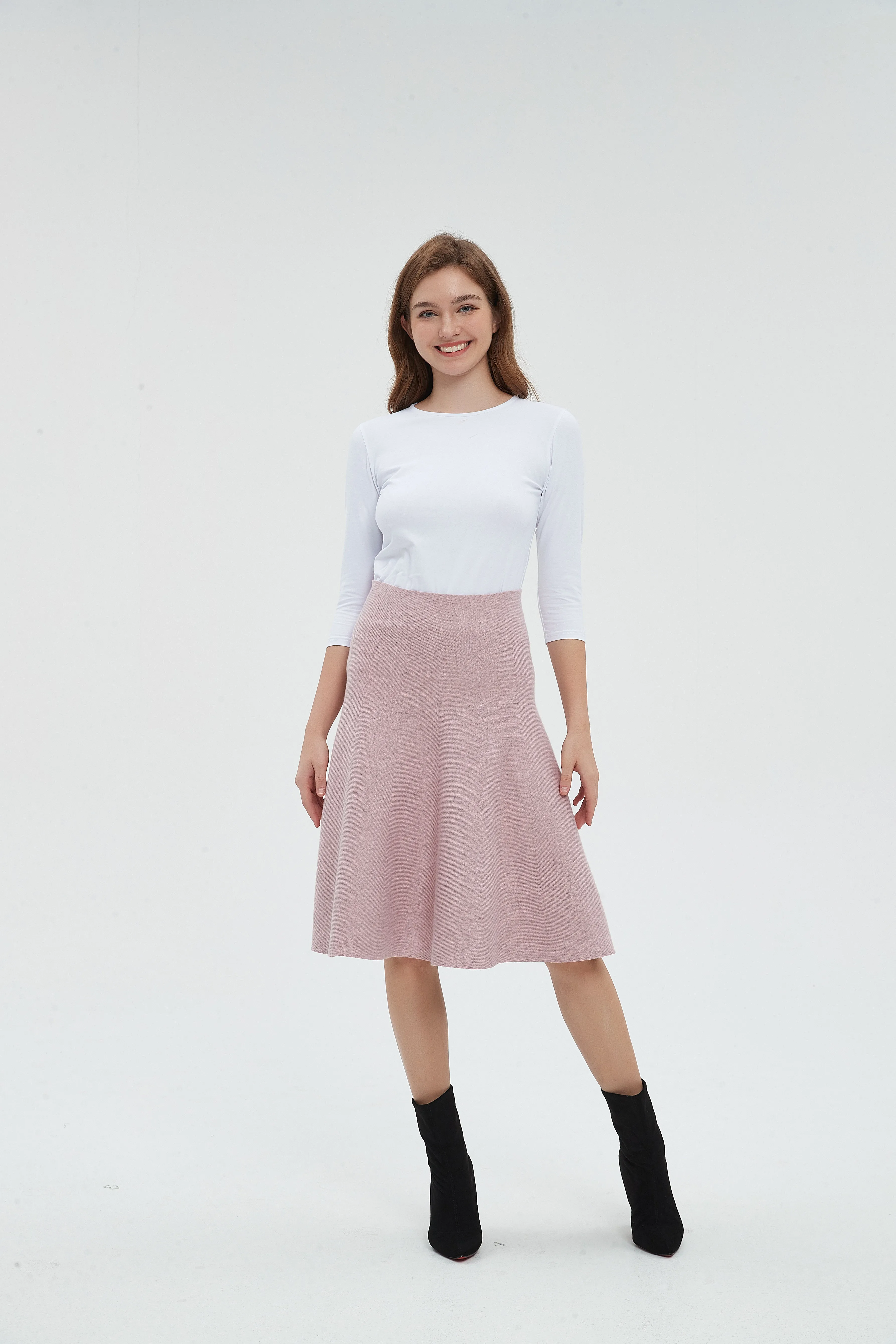AMAZING  MM SKIRT - DUSTY ROSE Hidden Zipper