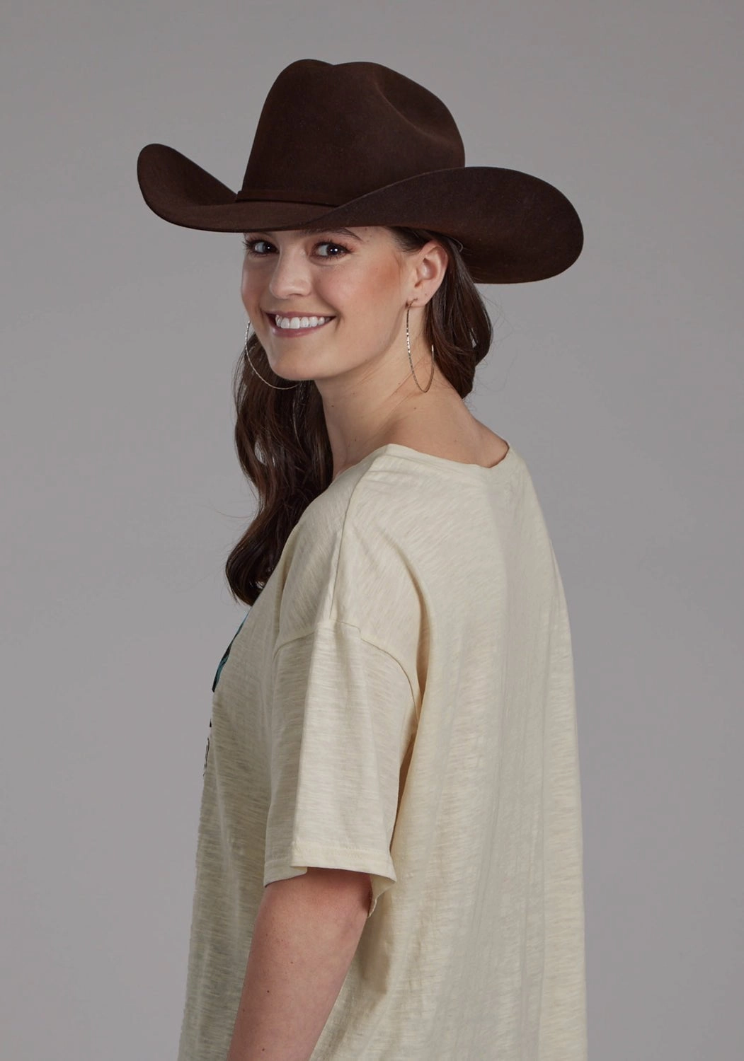 Unisex Choice Roper Womens Cowboy Panels Cream 100% Cotton S/S T-Shirt