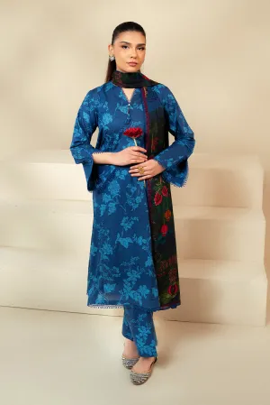 Cross Stitch - Daily Unstitched Lawn Collection - Teal Oakley