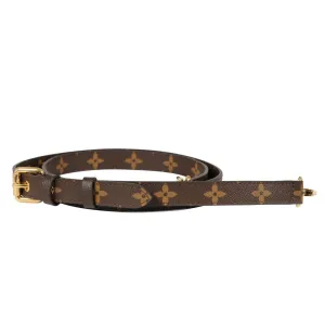 Crossbody Shoulder Bag Strap LV Logo Monogram Canvas Brown Gold