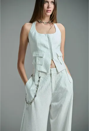Crystal Stripes Halter Top