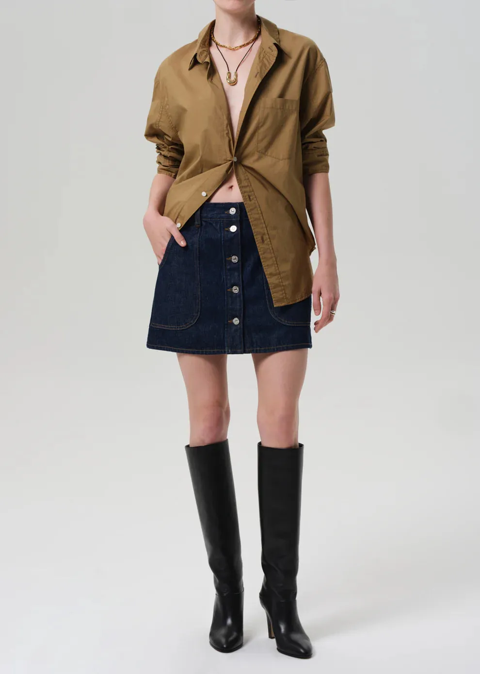 Breathable Wearable Flared bottom Curved Pocket Mini Skirt