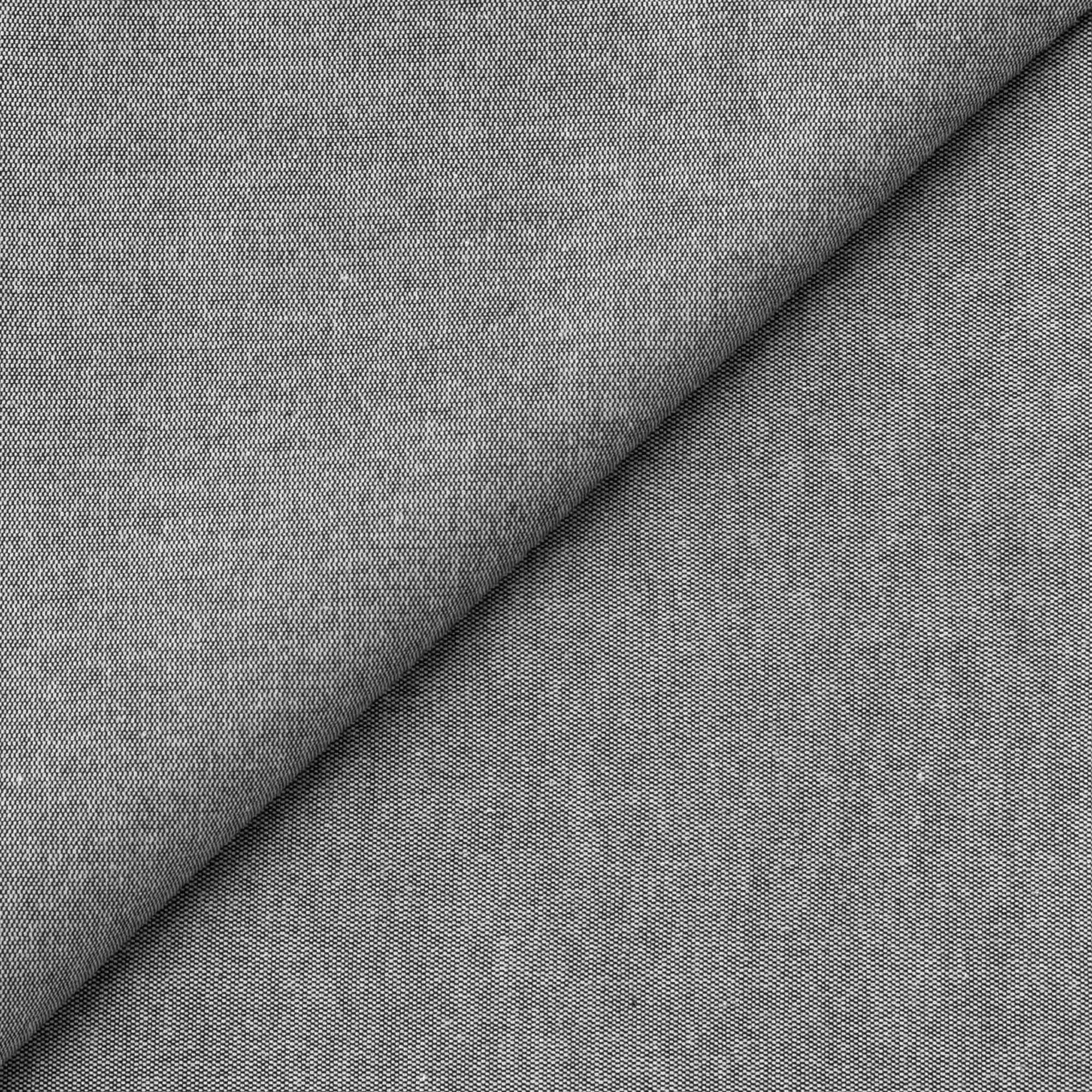 (CUT PIECE) Black Oxford Cotton Fabric (Width 58 inch)