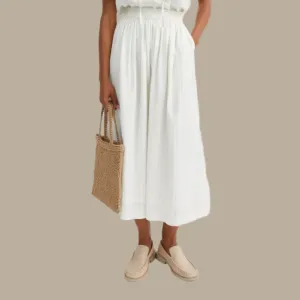 Dagny Skirt | White & Yellow Stripe
