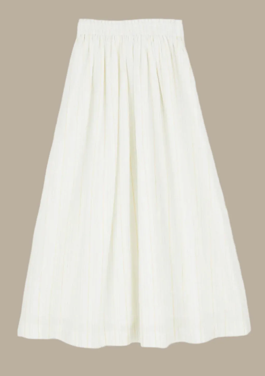 Dagny Skirt | White & Yellow Stripe