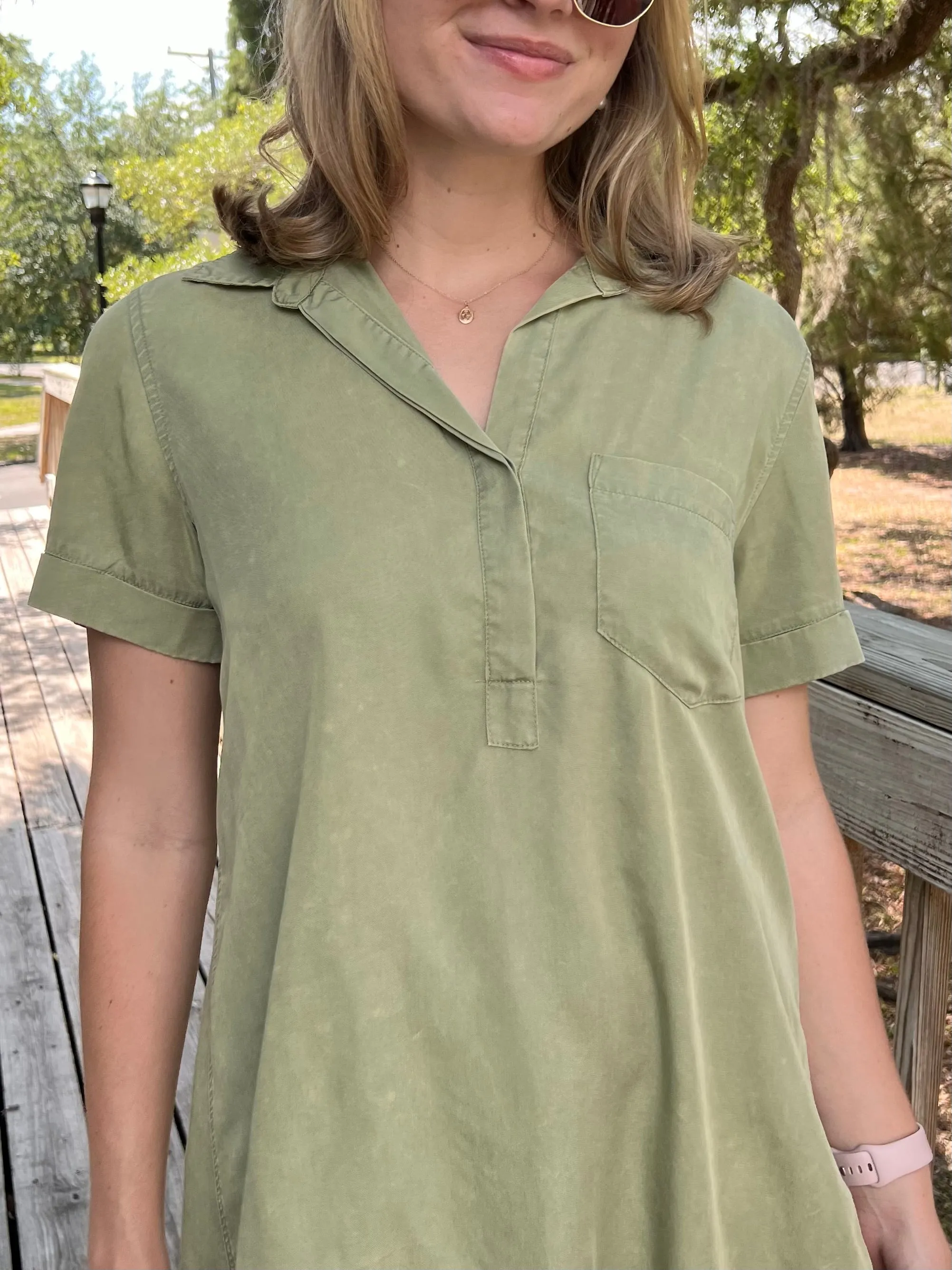 DAKOTA SHIRT DRESS IN GREEN