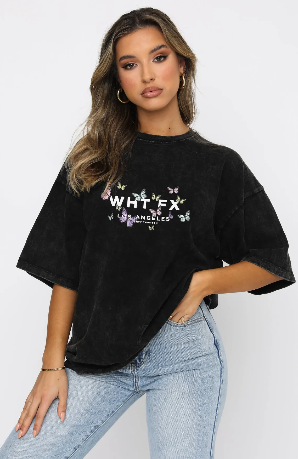 Dare To Dream Oversized Tee Acid Black Cozy Fit