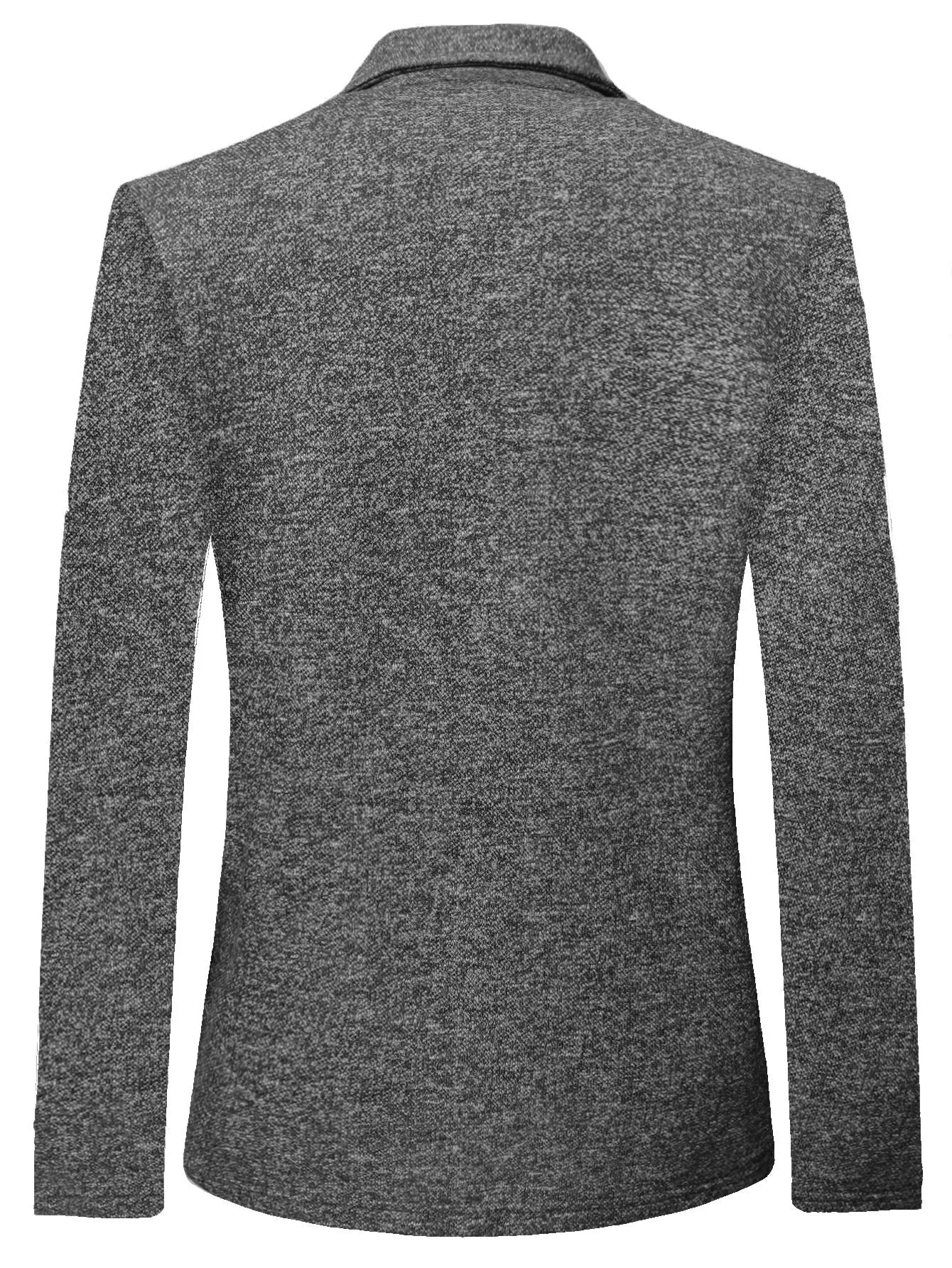 Dark Grey Lapel Collar Button Front Blazer