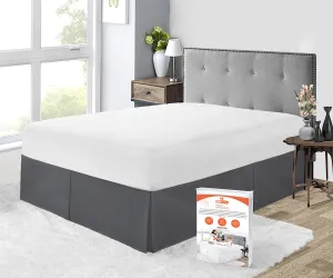 DARK GREY PLEATED BED SKIRT