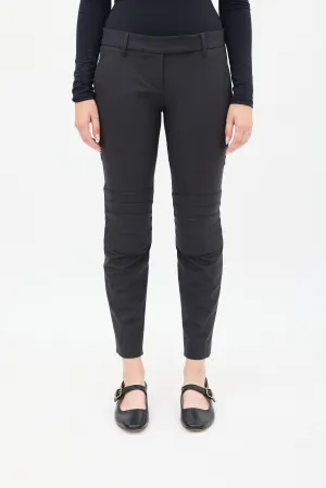 Dark Grey Wool Panelled Knee Trouser