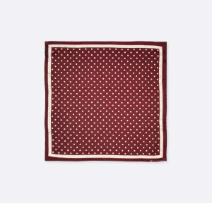 DARK MAROON WITH WHITE POLKA DROPS - SILK pocket squares