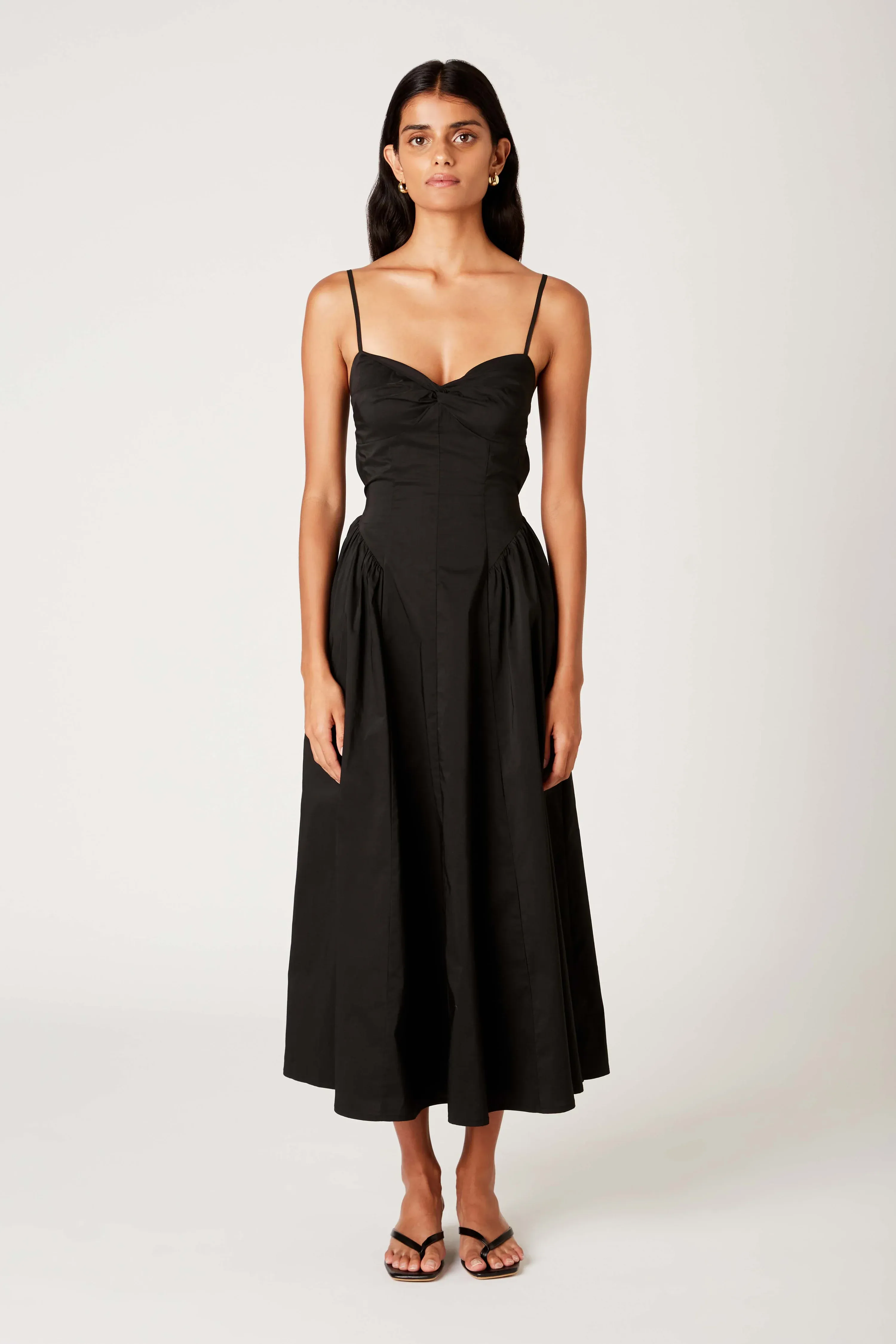 Pleated-Skirt Destene Dress