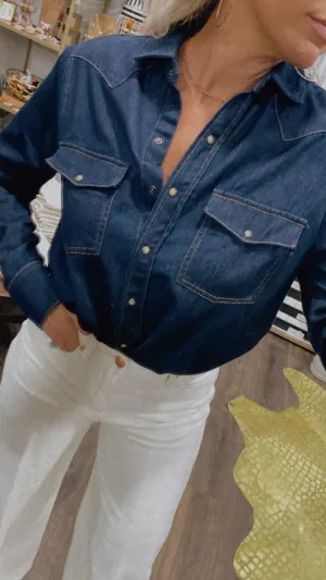 Dear John Star Western Shirt in Breakwater