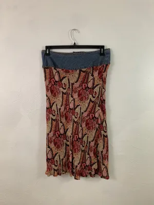 Denim midi skirt