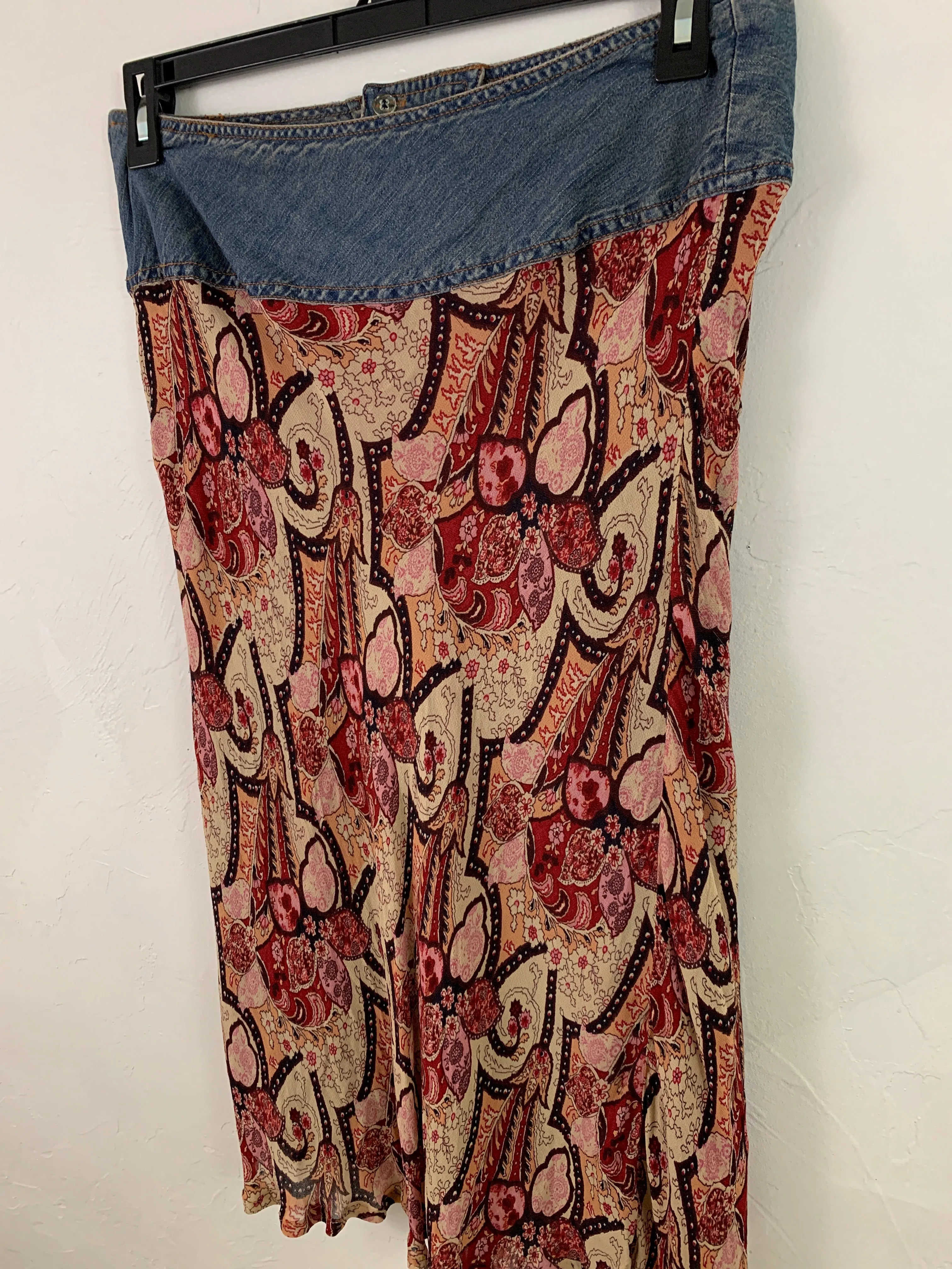 Denim midi skirt