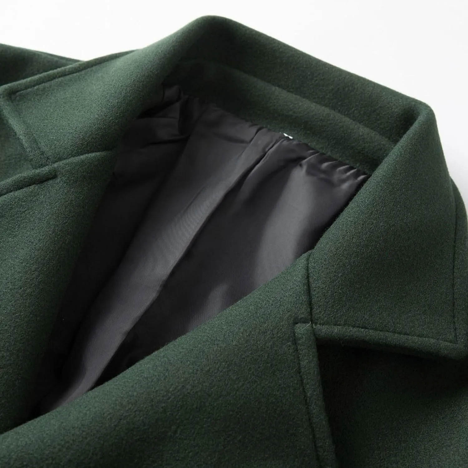 Dgoopd Mens Trench Coat Wool Blend Long Coat Double Breasted Coat Notch Lapel Jacket Fashion Peacoat Winter Overcoat