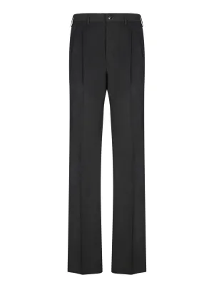 Diagonal Wool Black Trousers