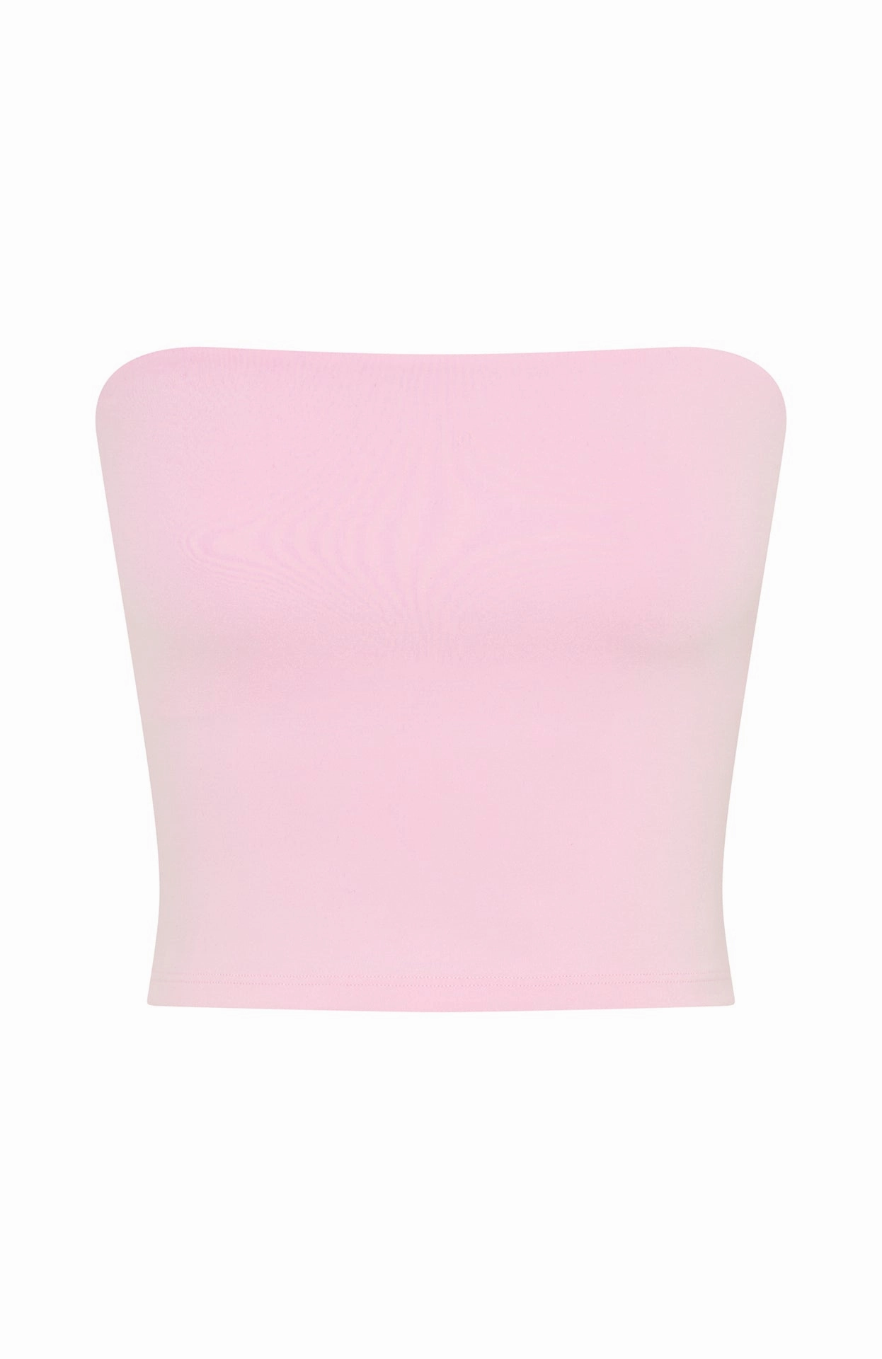 Discipline Strapless Crop Ballet Pink Denim Shirt