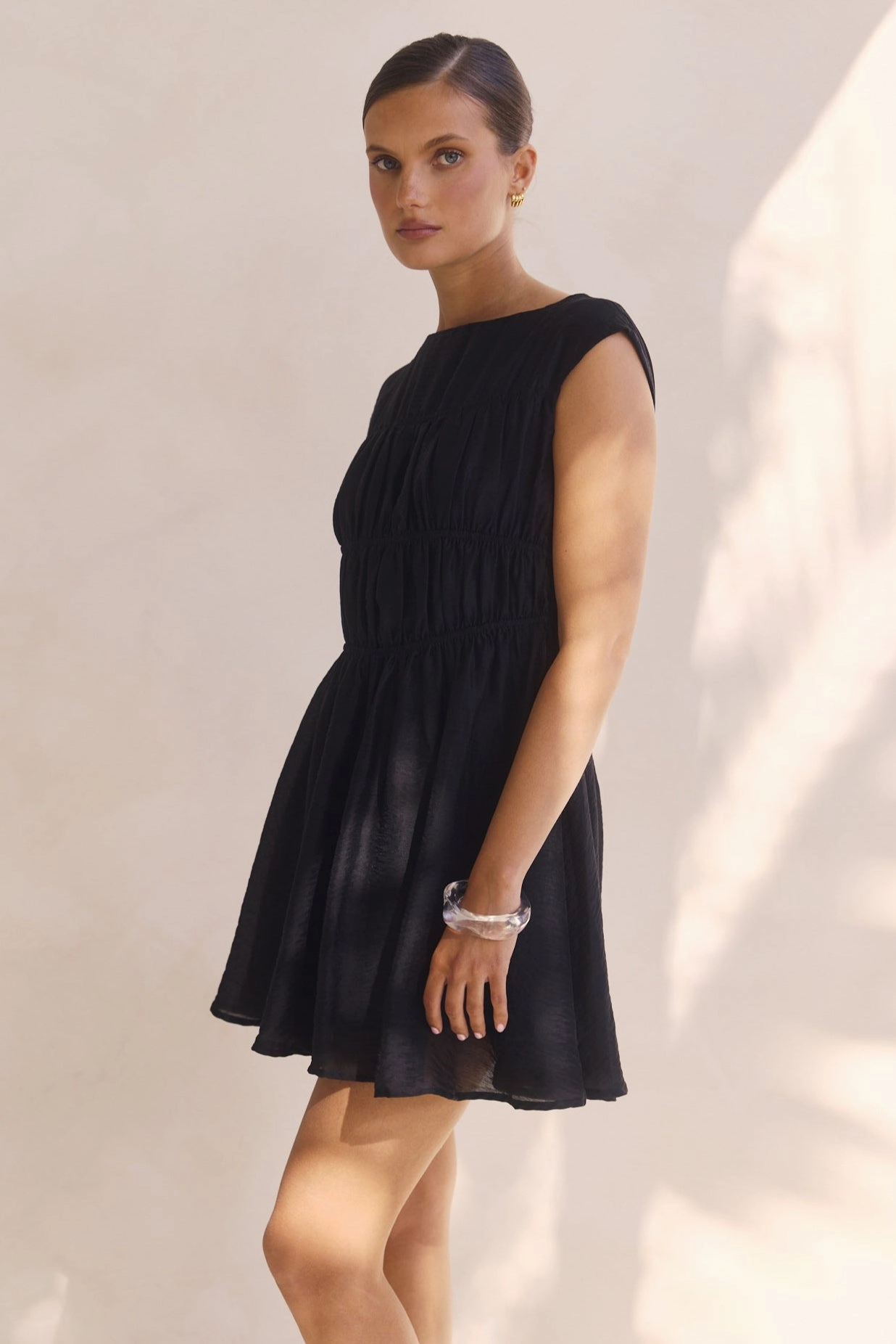 Bold colors Indra Mini Dress (Black)