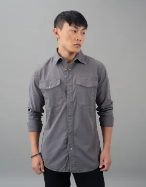 Dk Grey Full Sleeves Solid Shirt