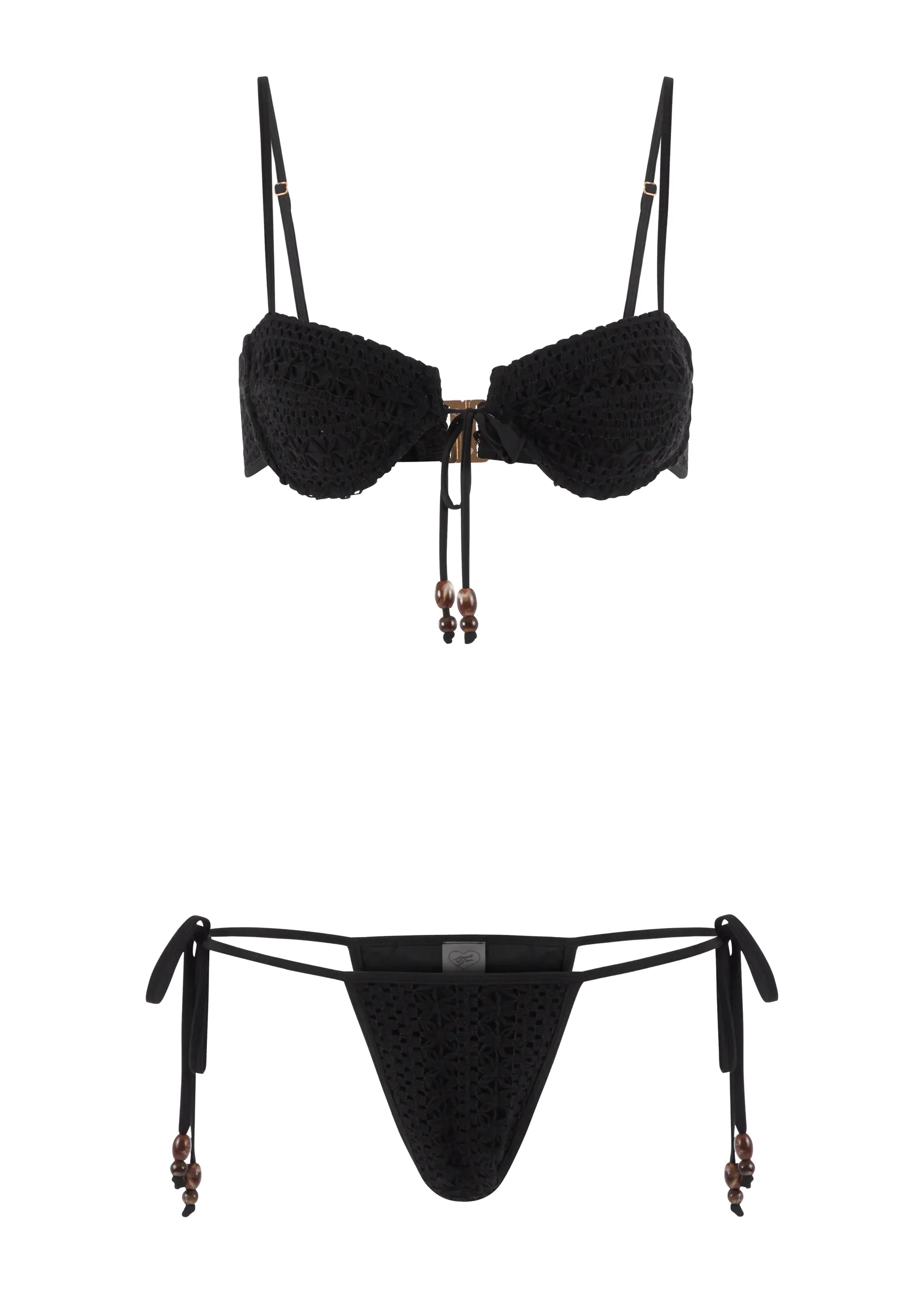 Dolce Vita Underwire Bikini Top | Noir Crochet Simple Knitwear Odor Control Technology