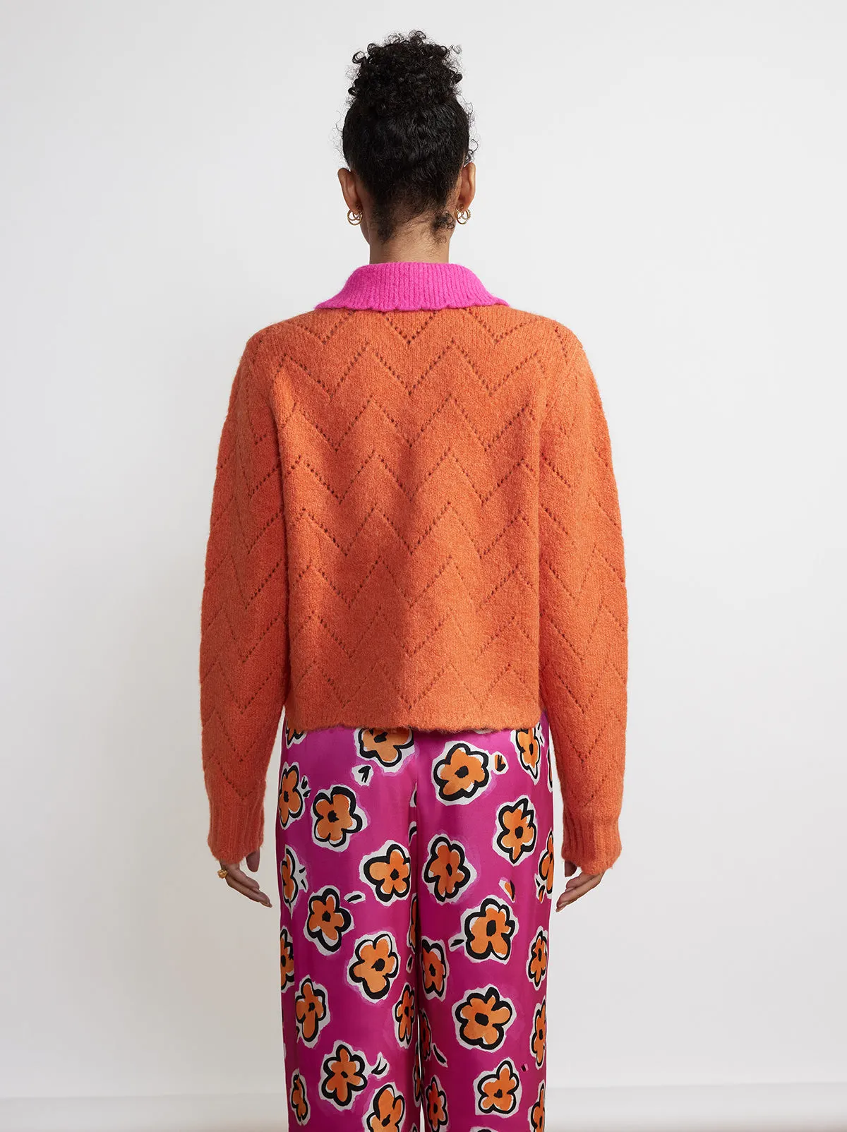 Dolly Orange And Pink Cardigan