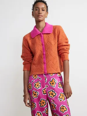 Dolly Orange And Pink Cardigan