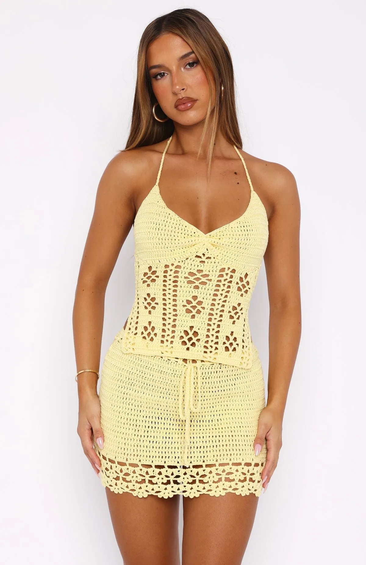 Don't Ask Me That Crochet Top Lemon Hypoallergenic Lining