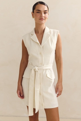 Dorian Mini Dress (Cream) Simple Spirit Contemporary Design