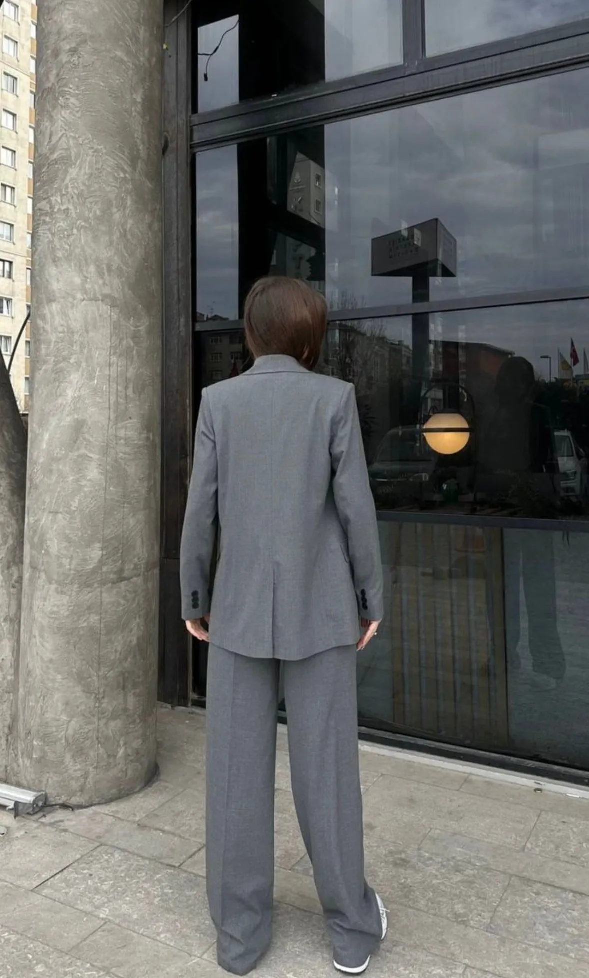 Double breasted suits grey