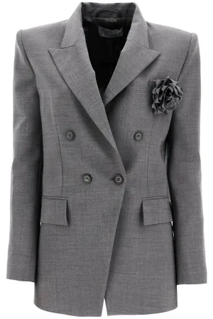 double-breasted wool stretch blazer 03PFJA098F 03229 GREY