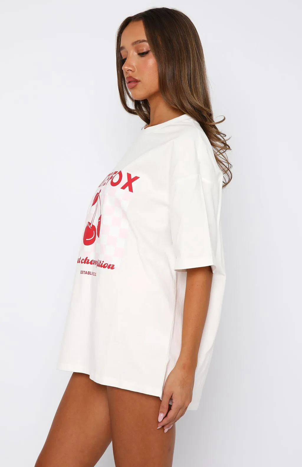 ReinforcedShoulderConstruction Sweet Cherry Edition Oversized Tee White
